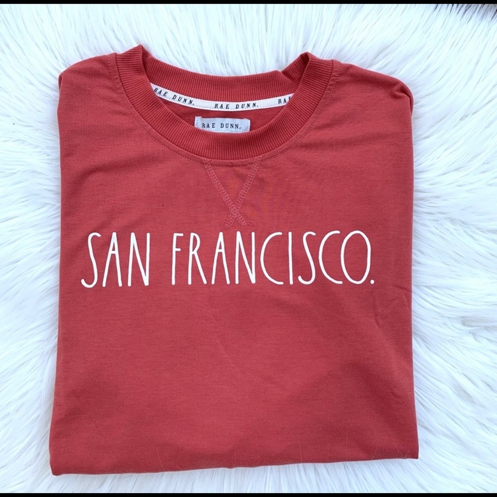 NWT Rae Dunn Women’s Spell Out San Francisco Sweatshirt Size Large - Picture 9 of 11
